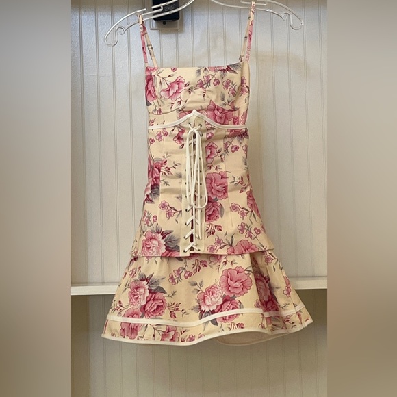 Peppermayo Exclusive - Artemis Corset Mini Dress -Vintage Pink Floral | Size: 0 - Picture 6 of 10